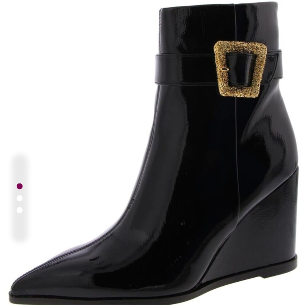 Sam Edelman Black and Gold Ankle Booties with Sleek Design